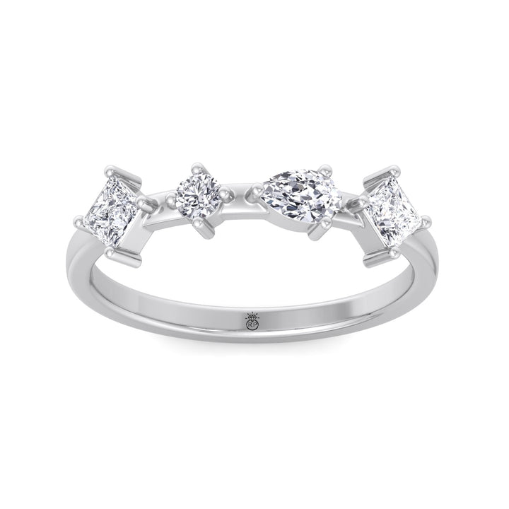 Multi Shape 4 Stone Wedding Band (0.55CT )