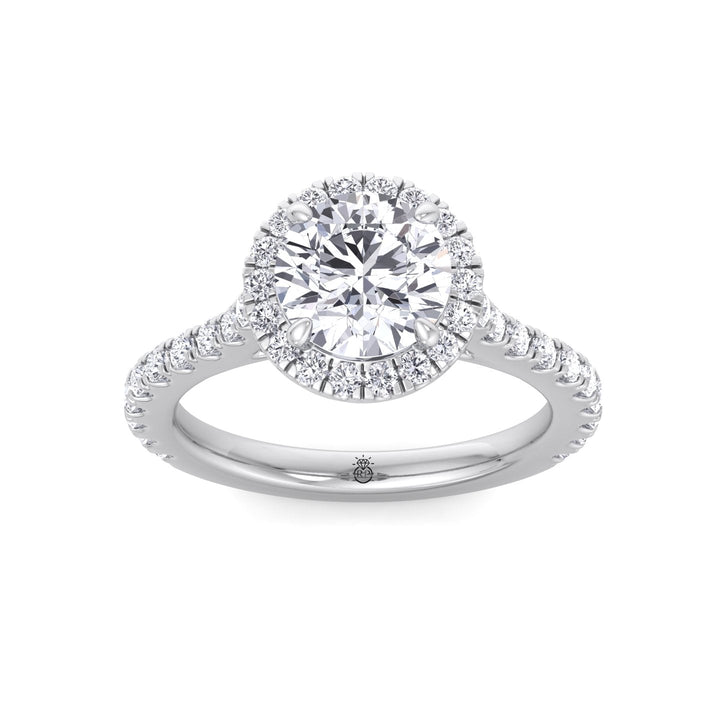 Round Cut Halo Engagement Ring