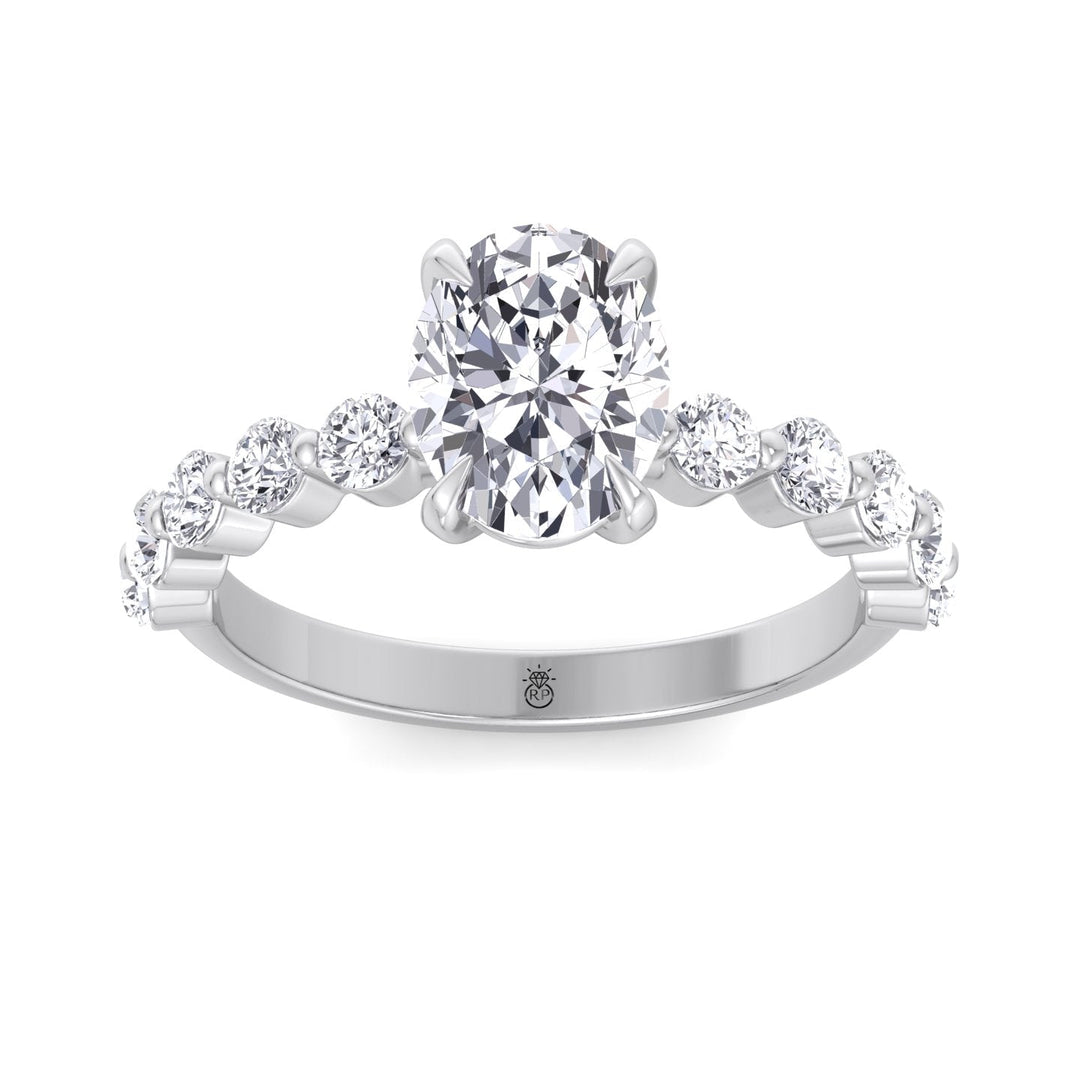 Multiple Stone Oval Cut Engagement Ring