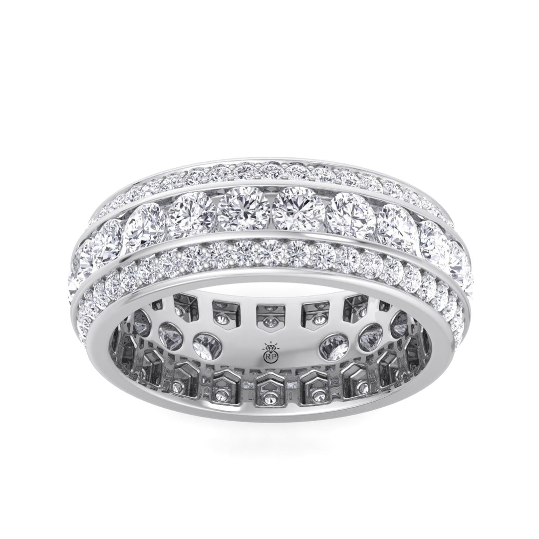 Exclusive 3 Row Round Eternity Band