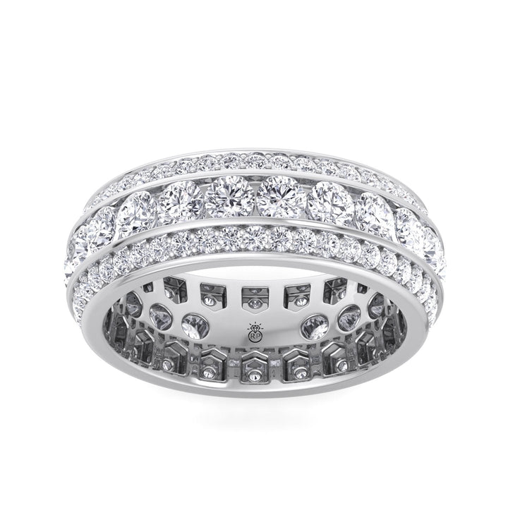 Exclusive 3 Row Round Eternity Band