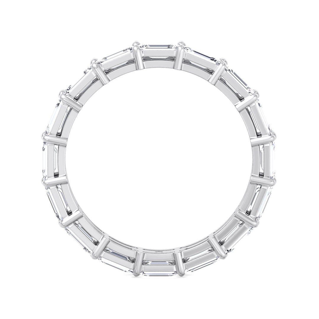 Double Row East to West Emerald Cut Eternity Band