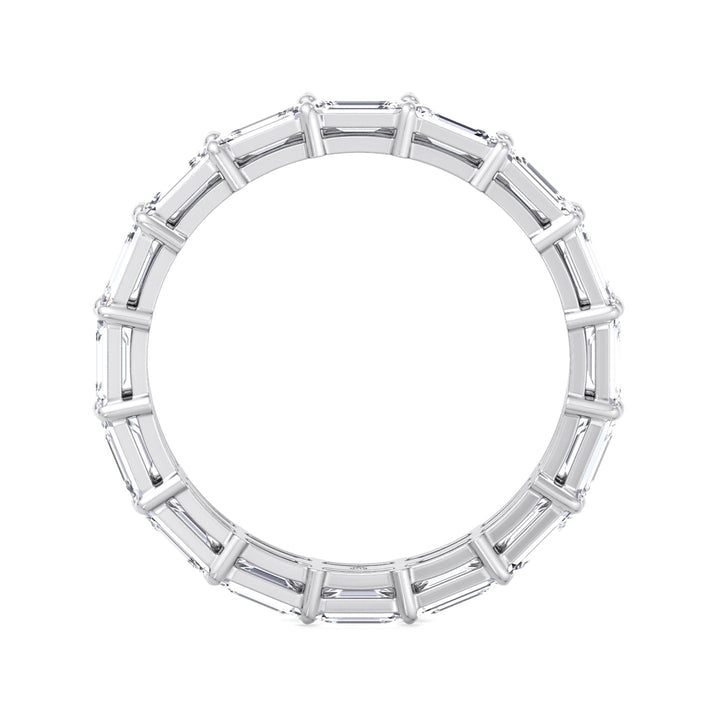 Double Row East to West Emerald Cut Eternity Band