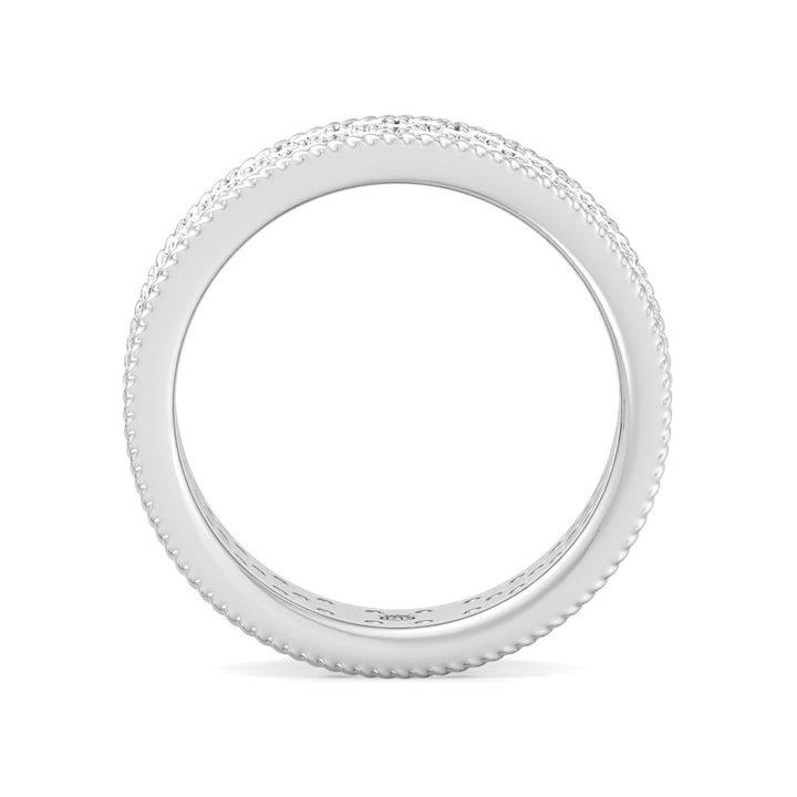 3 Row Pave Round Cut Eternity Band