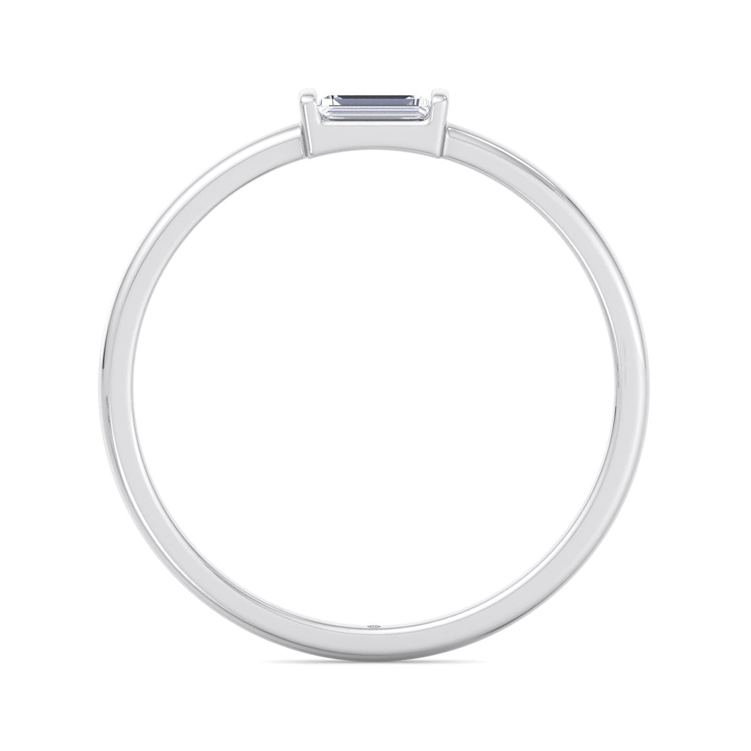 Dainty Baguette Solitaire Stackable Ring