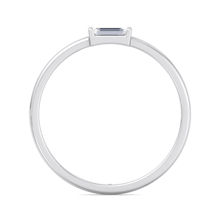 Dainty Baguette Solitaire Stackable Ring