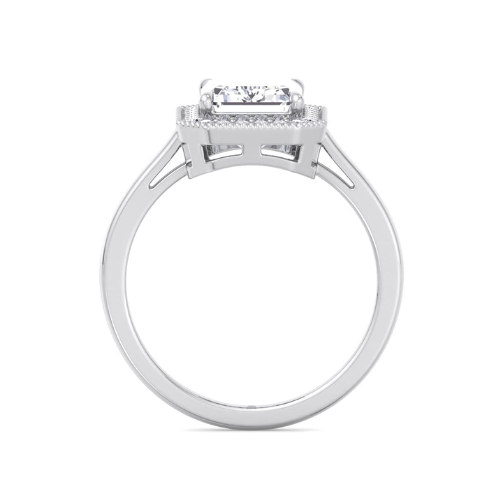 Vintage Emerald Cut Halo Engagement Ring