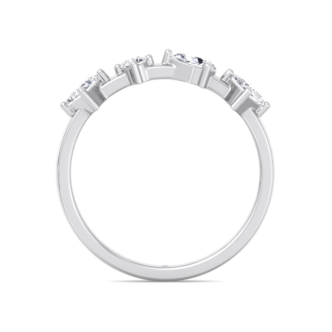 Multi Shape 4 Stone Wedding Band (0.55CT )