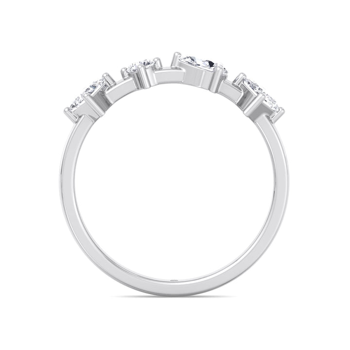 Multi Shape 4 Stone Wedding Band (0.55CT )
