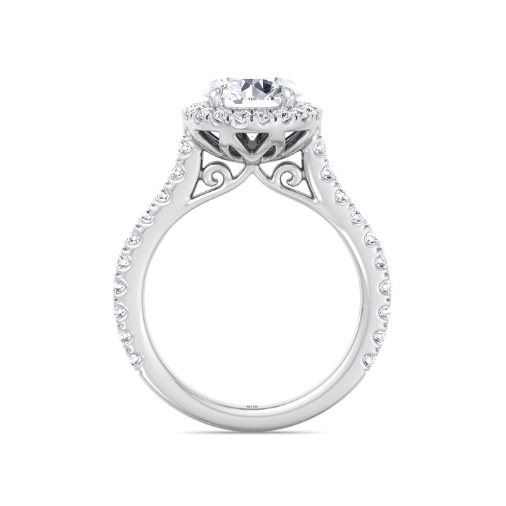 Round Cut Halo Engagement Ring