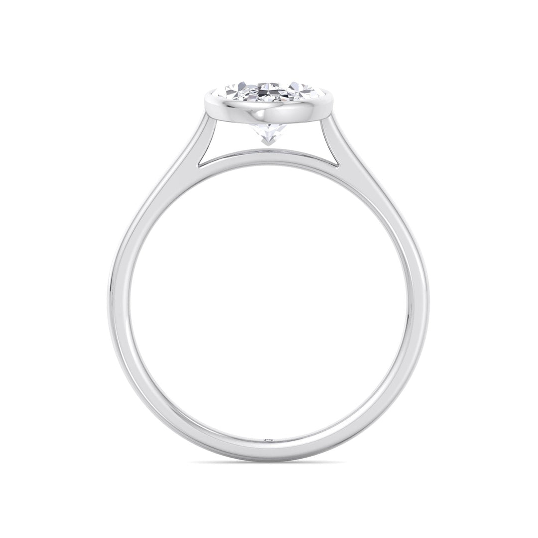 Bezel Set  Oval Cut Engagement Ring