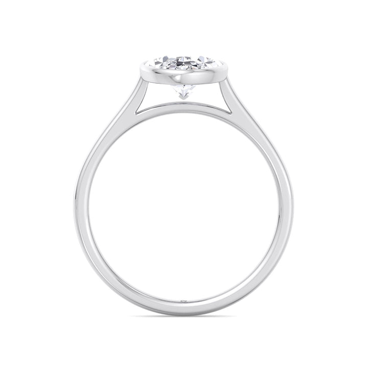 Bezel Set  Oval Cut Engagement Ring
