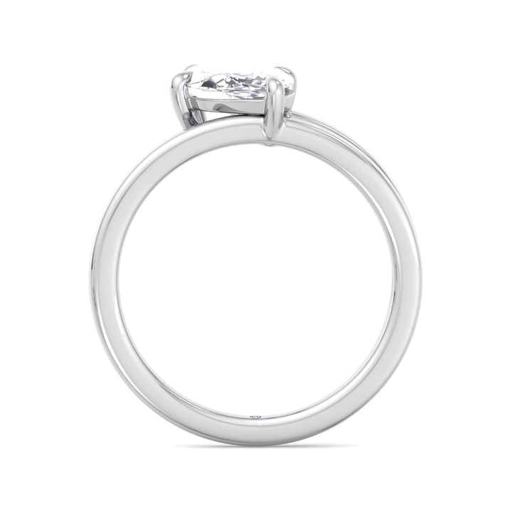 Twist Band Solitare Moval Engagement Ring