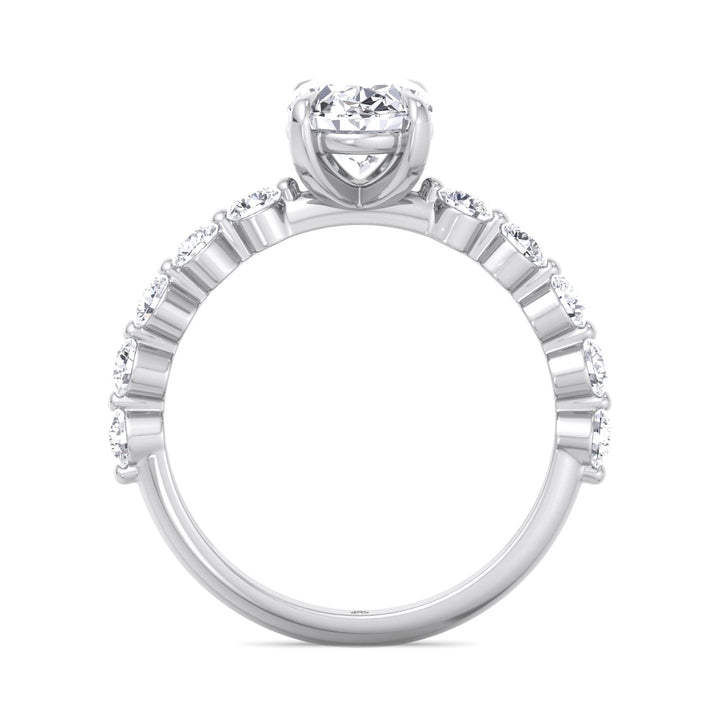 Multiple Stone Oval Cut Engagement Ring
