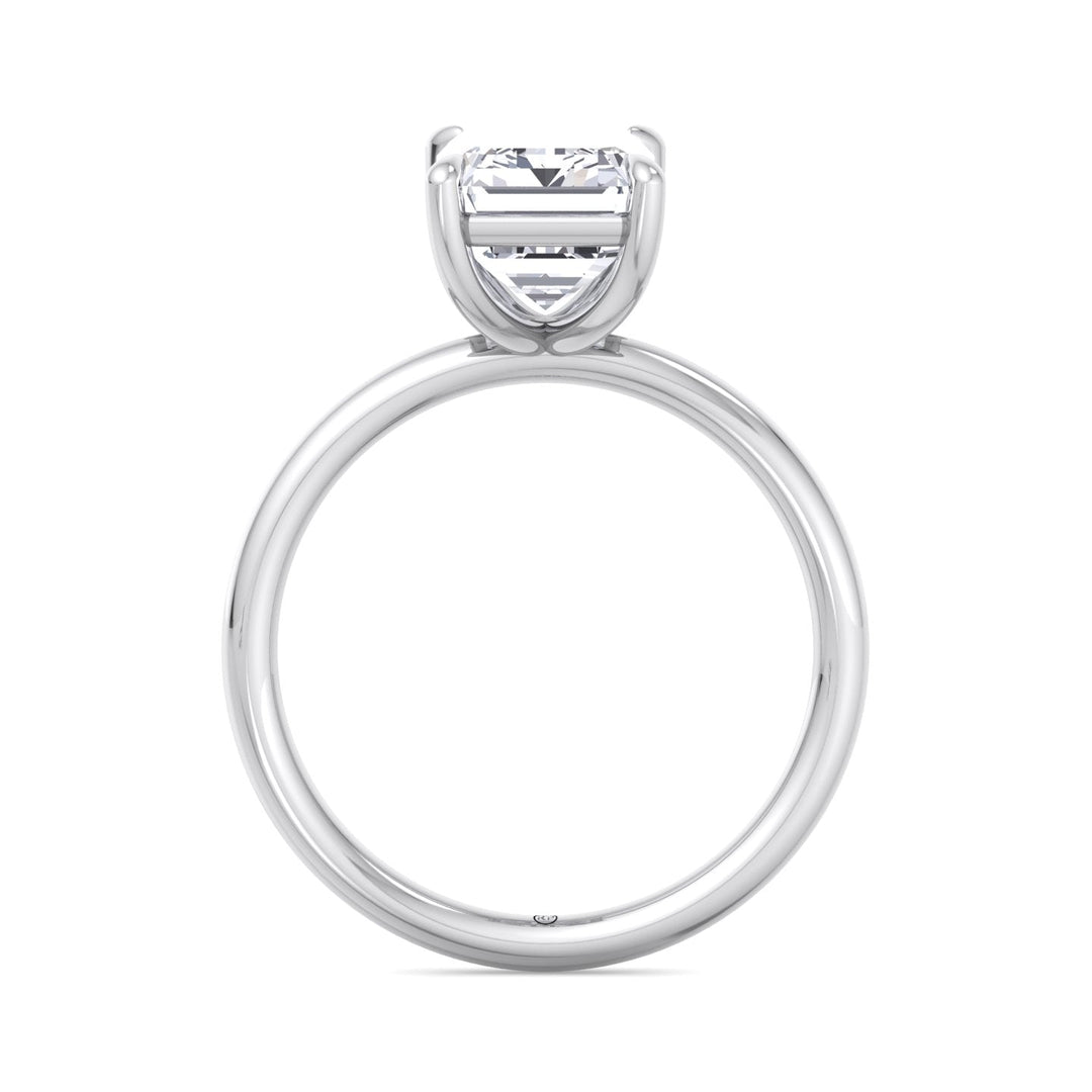 Emerald Cut Thin Band Solitaire Engagement Ring