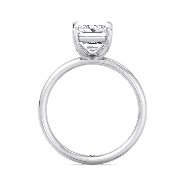 Emerald Cut Thin Band Solitaire Engagement Ring