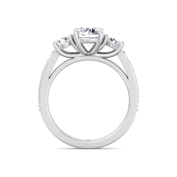 Round Cut Engagement Ring With Sidestones