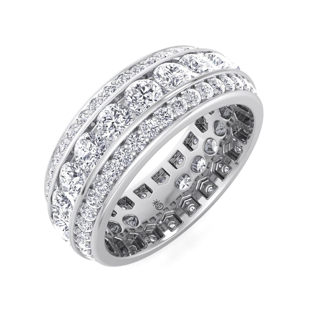 Exclusive 3 Row Round Eternity Band