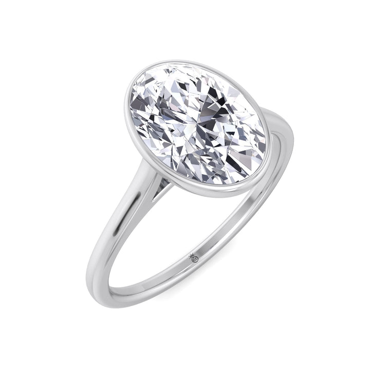 Bezel Set  Oval Cut Engagement Ring