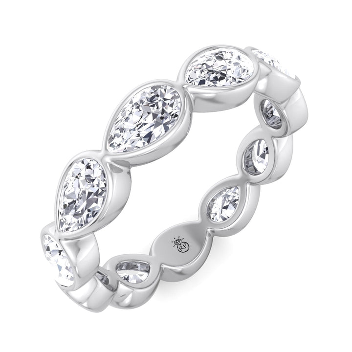 Bezel Set East To West Pear Shape Eternity Band