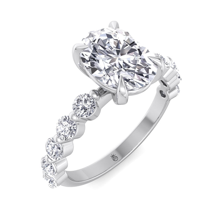 Multiple Stone Oval Cut Engagement Ring