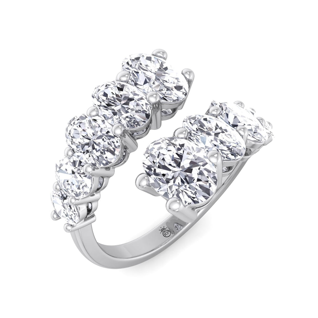 Oval Shape Open Row Eternity Band