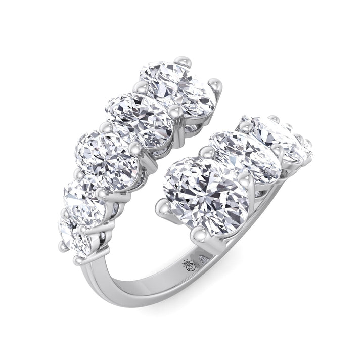 Oval Shape Open Row Eternity Band