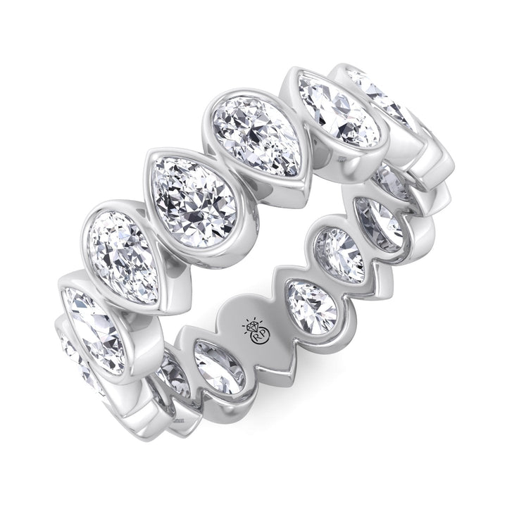 Bezel Set Pear Shape Eternity Band