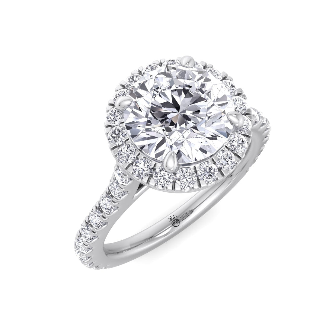Round Cut Halo Engagement Ring