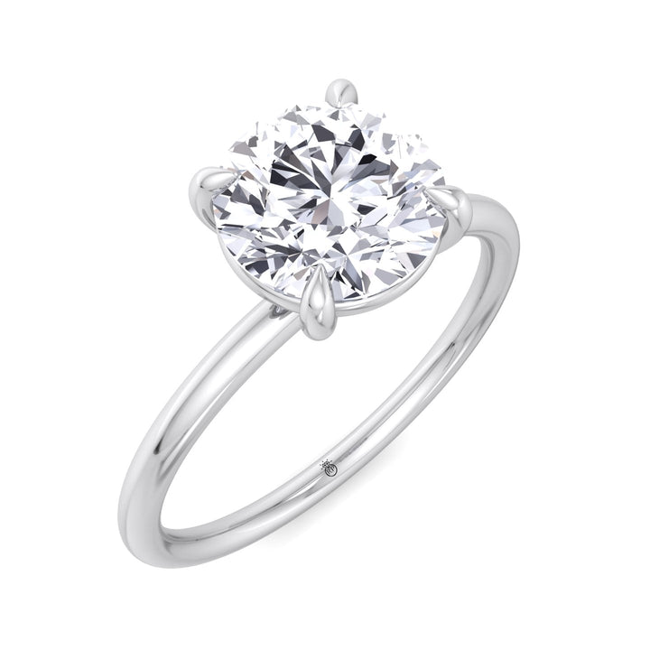 Thin Band Solitaire Round Brilliant Engagement Ring
