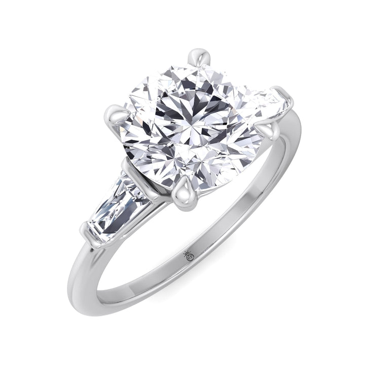 Tapered Baguette Round Cut Engagement Ring