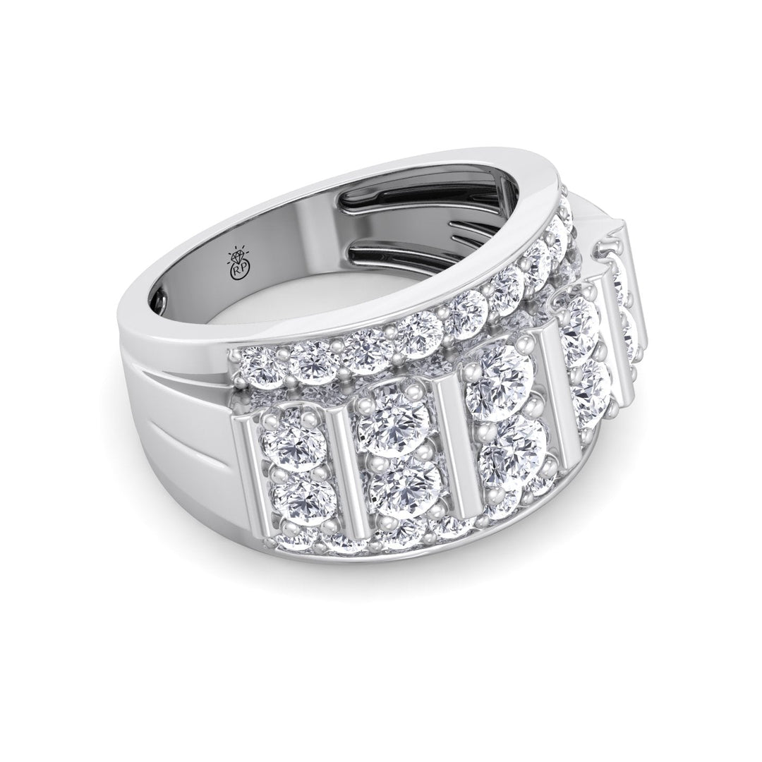 5ct Men’s Multi-Row Column Ring