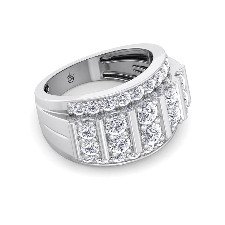5ct Men’s Multi-Row Column Ring