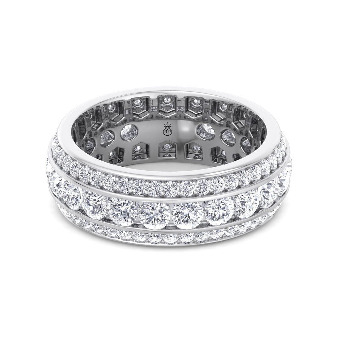 Exclusive 3 Row Round Eternity Band