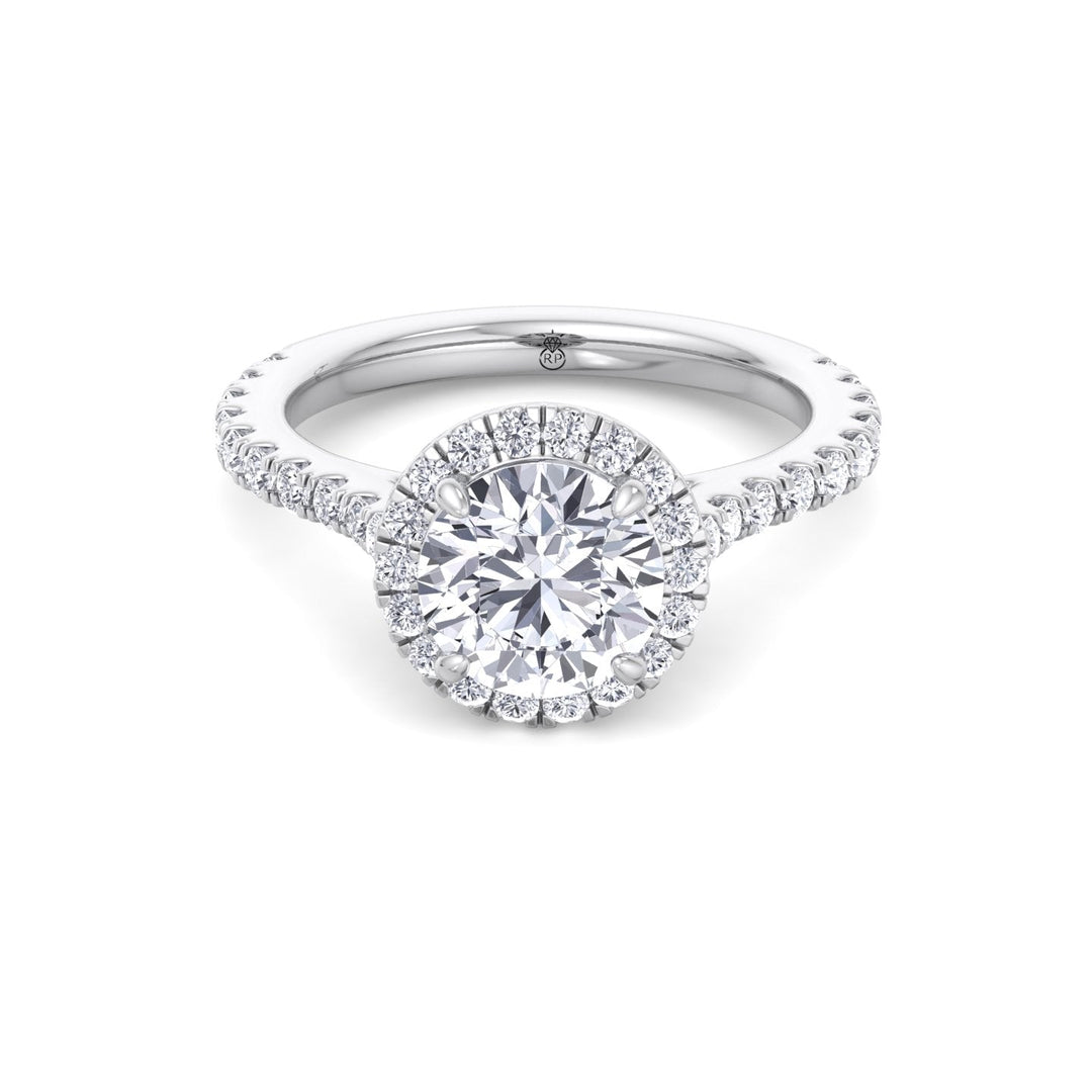 Round Cut Halo Engagement Ring