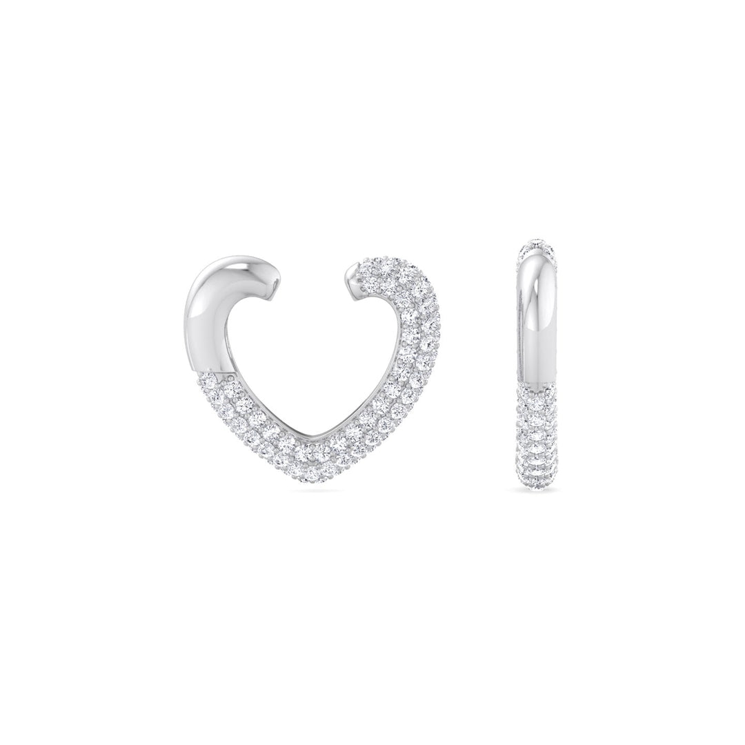 Heart Shaped Pave Ear Cuff