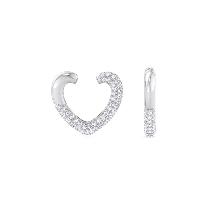 Heart Shaped Pave Ear Cuff