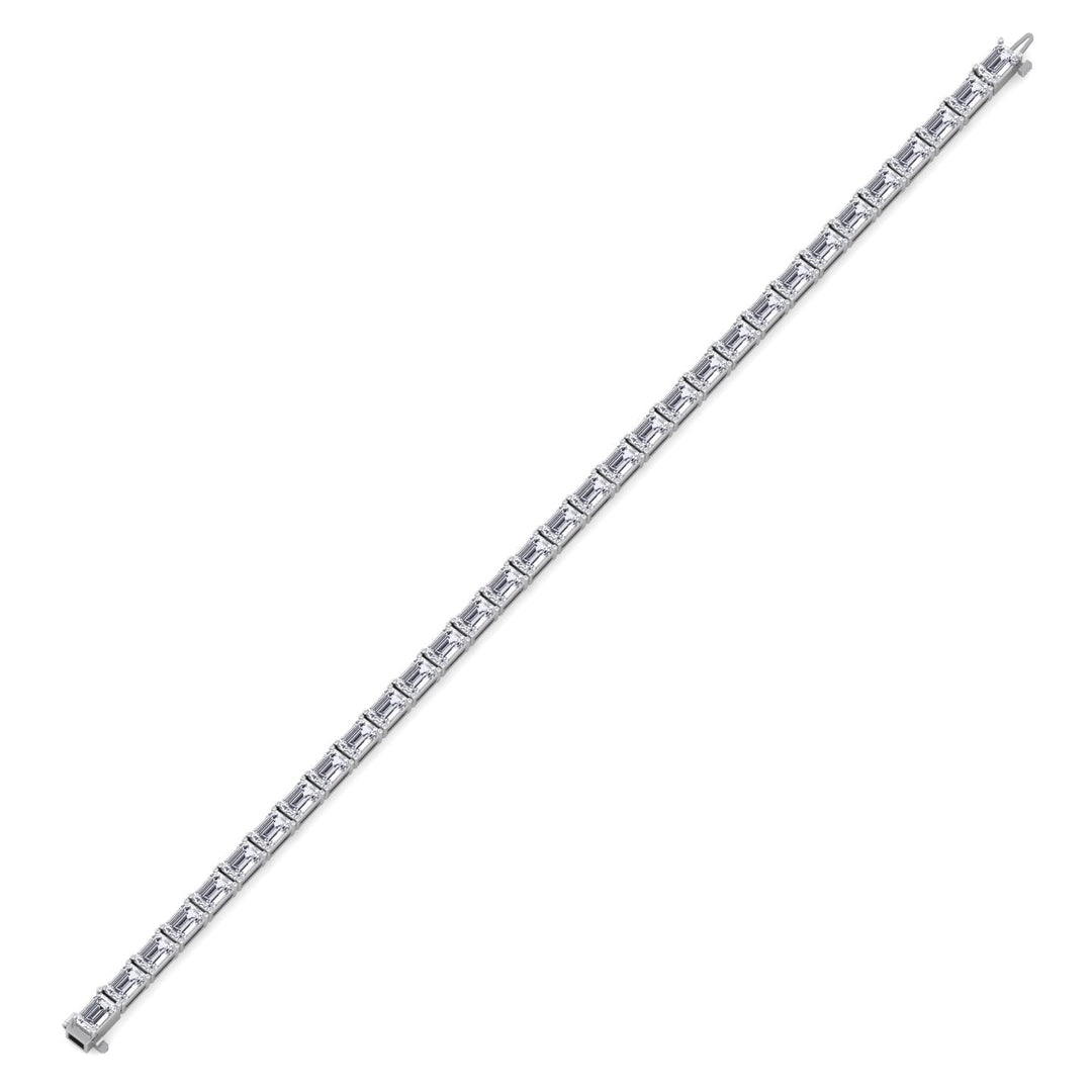 (14.50Ct T.W) East To West Emerald Cut Tennis Bracelet