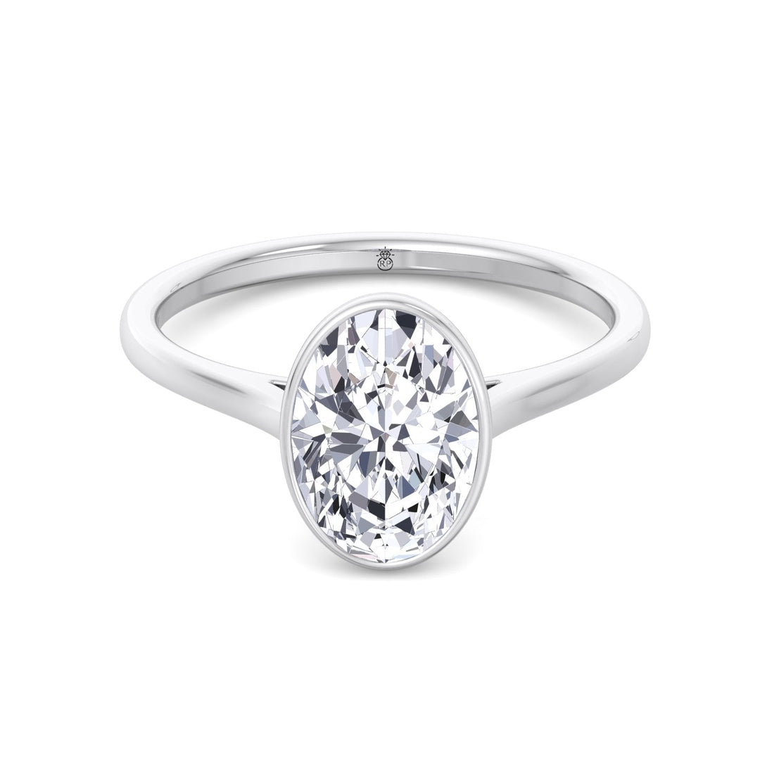 Bezel Set  Oval Cut Engagement Ring