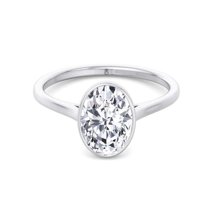 Bezel Set  Oval Cut Engagement Ring