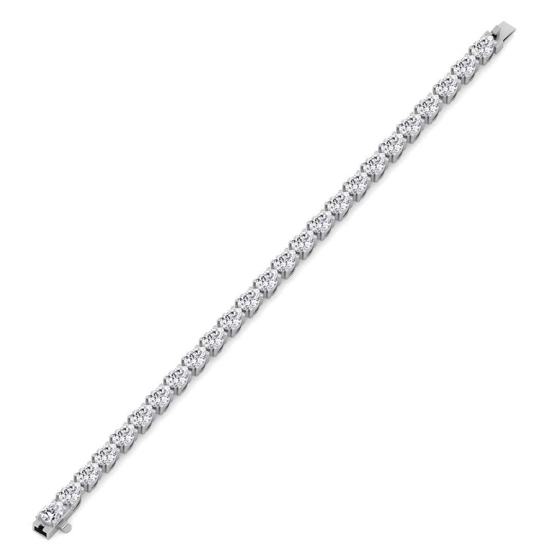 (13.70Ct T.W) Pear Shape East To West Tennis Bracelet