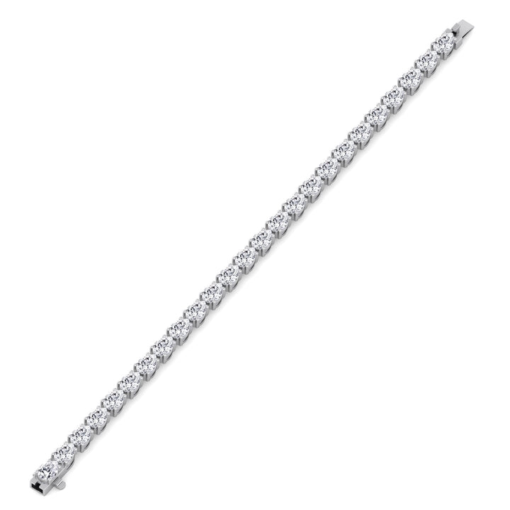 (13.70Ct T.W) Pear Shape East To West Tennis Bracelet