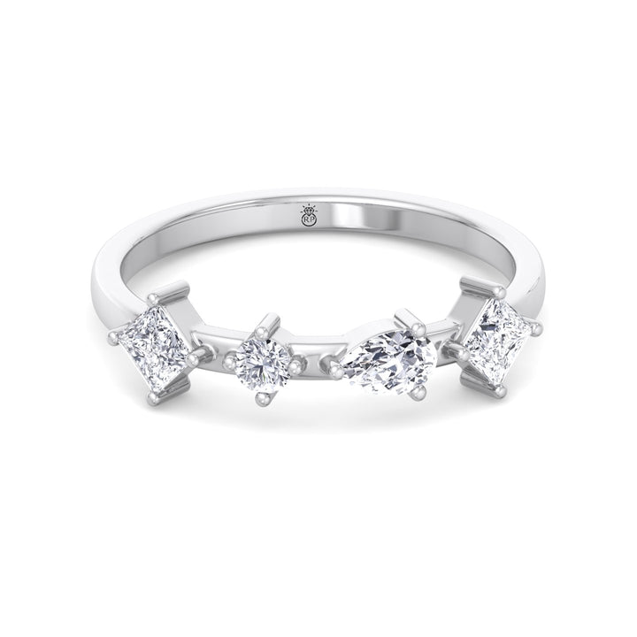 Multi Shape 4 Stone Wedding Band (0.55CT )
