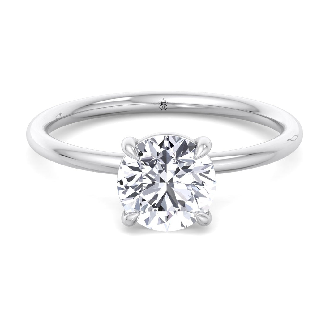 Thin Band Solitaire Round Brilliant Engagement Ring