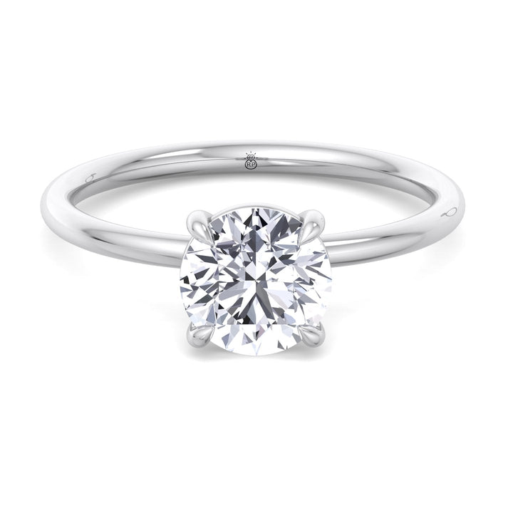 Thin Band Solitaire Round Brilliant Engagement Ring