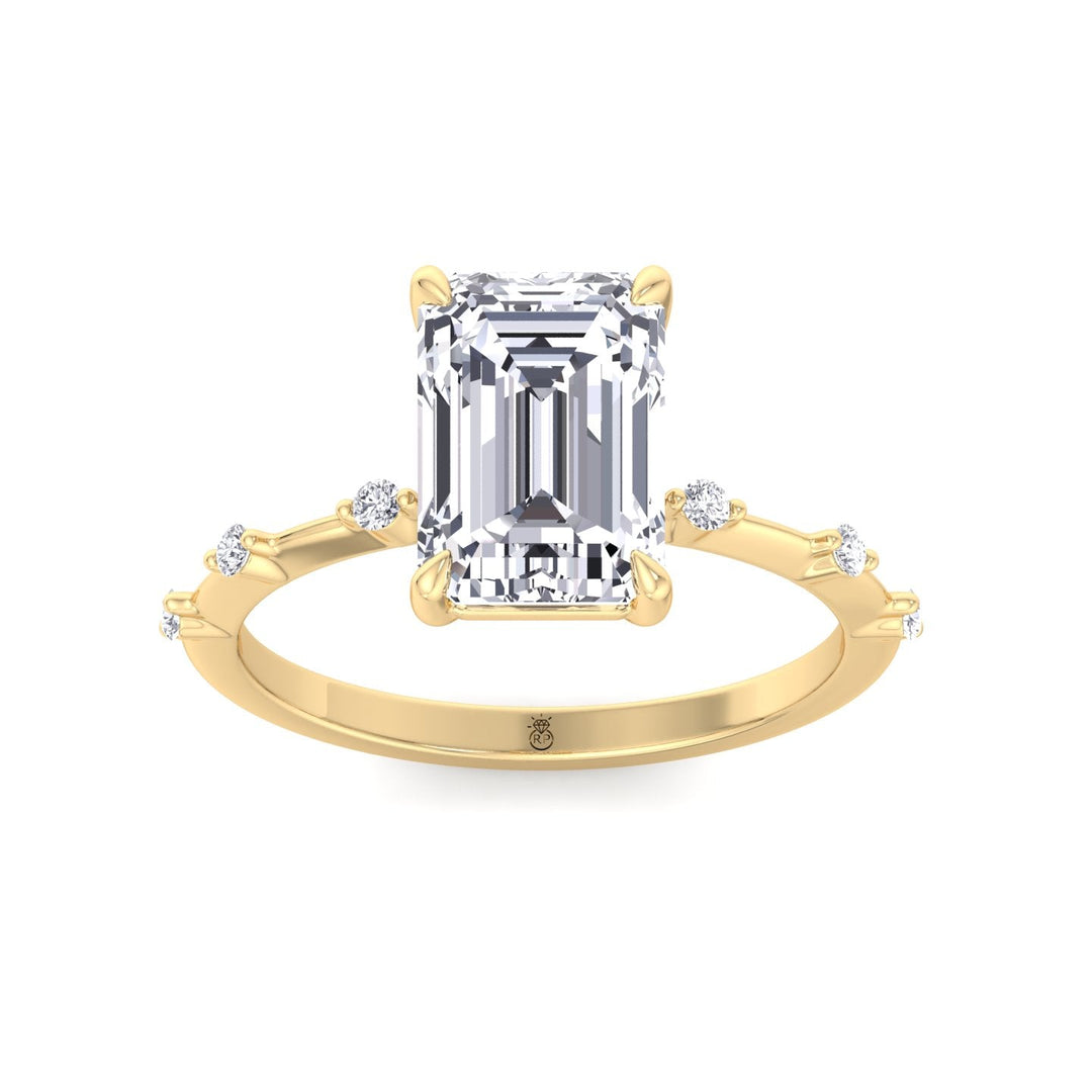 Multiple Stone Emerald Cut Ring with Thin Band