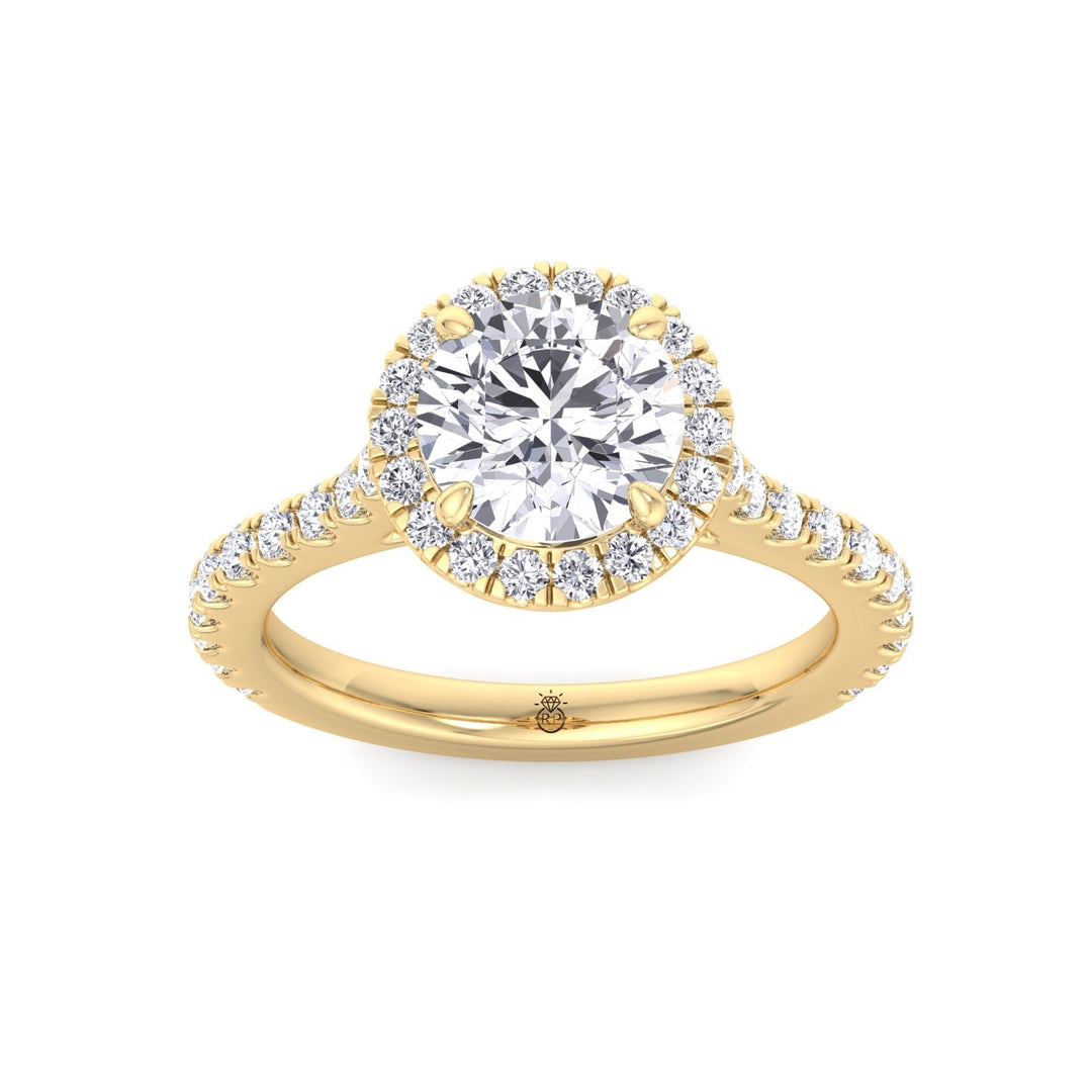 Round Cut Halo Engagement Ring