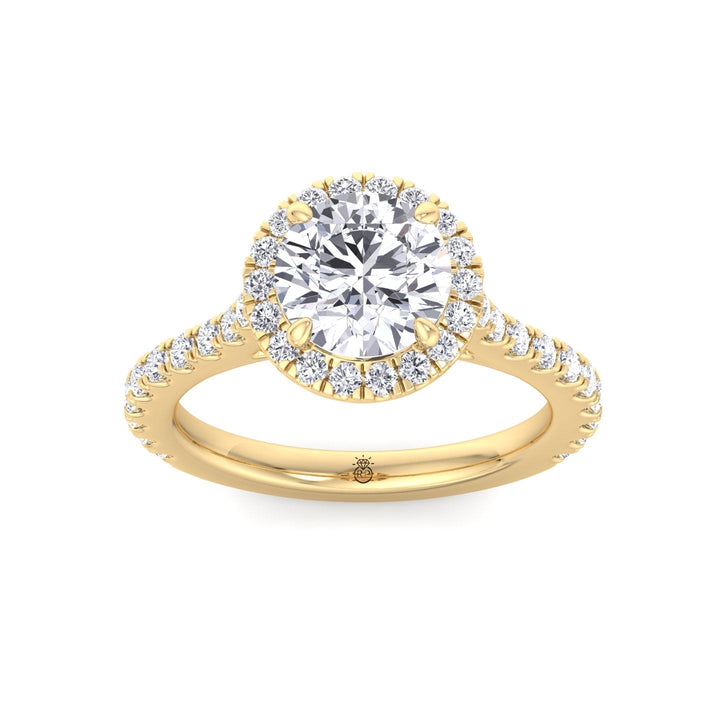 Round Cut Halo Engagement Ring
