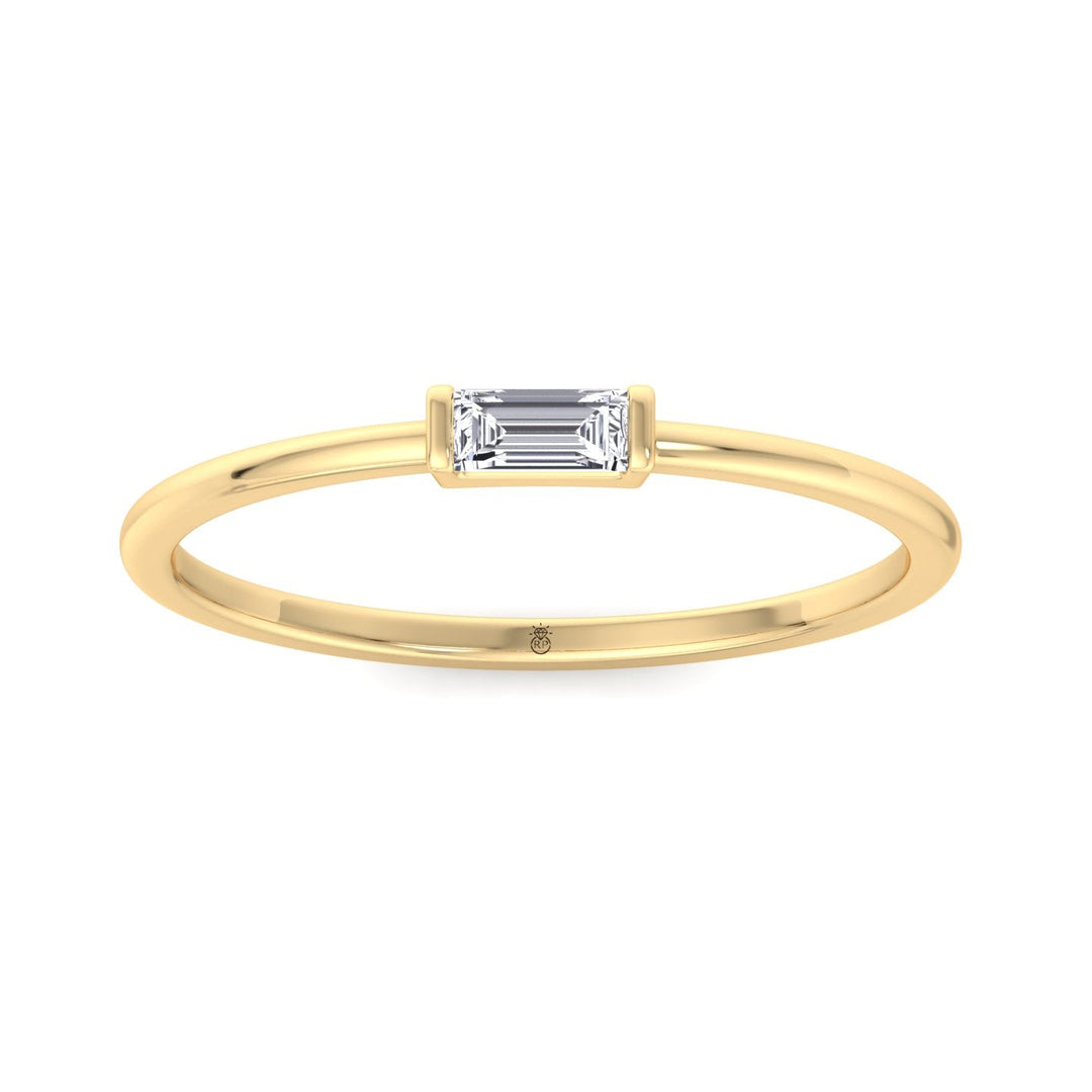 Dainty Baguette Solitaire Stackable Ring