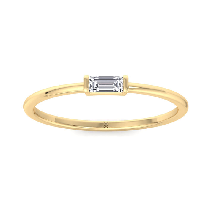 Dainty Baguette Solitaire Stackable Ring